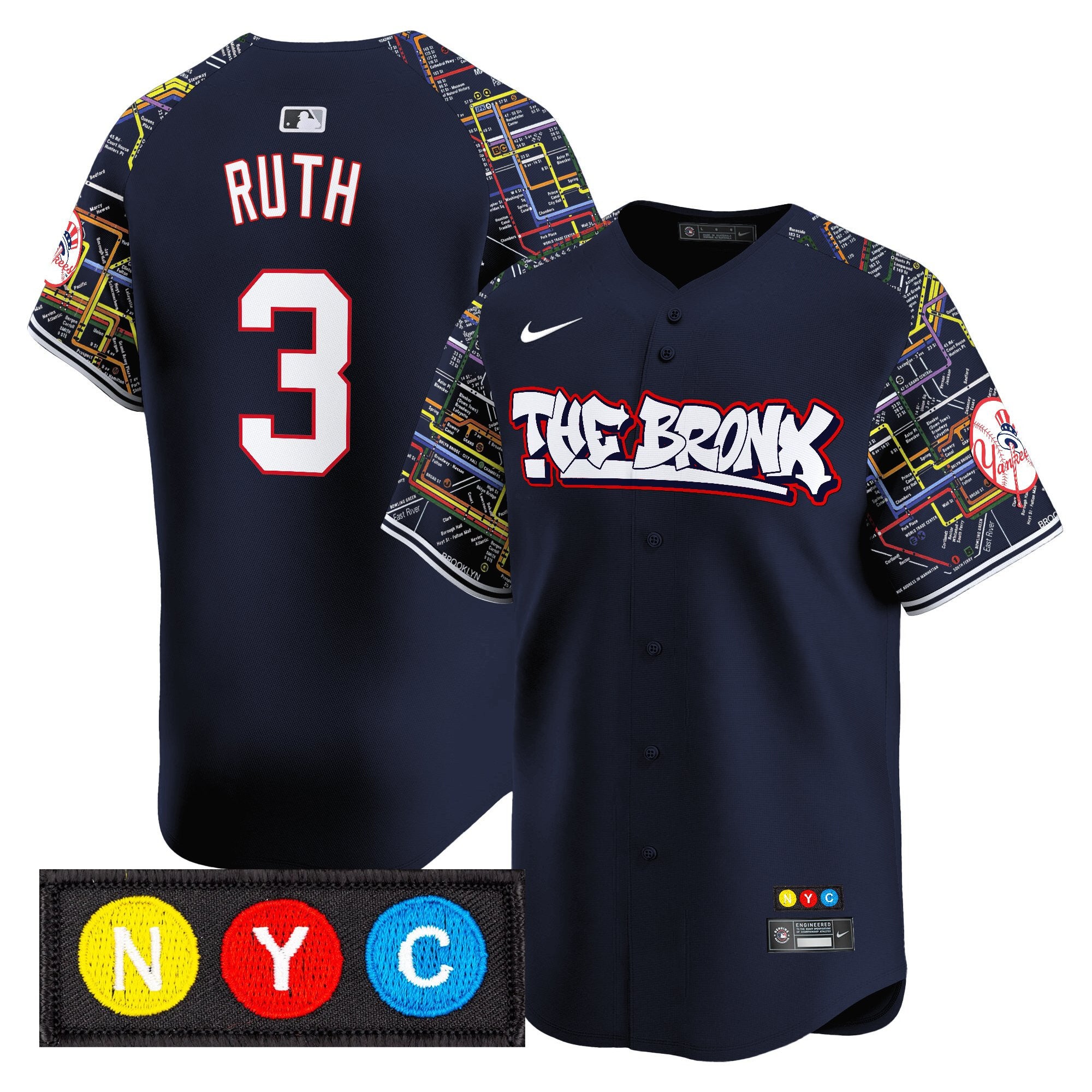Men's New York Yankees The Bronx Subway Style Vapor Premier Limited Jersey - Stitched