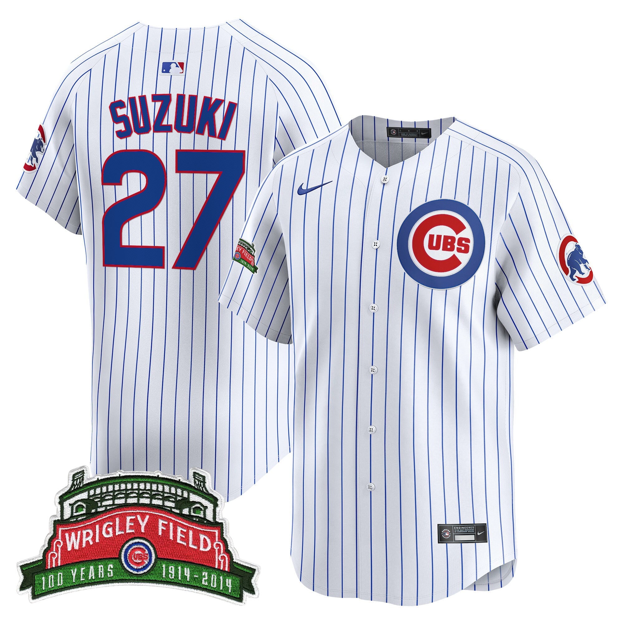Men's Chicago Cubs Wrigley Field Style Vapor Premier Limited Jersey - All Stitched