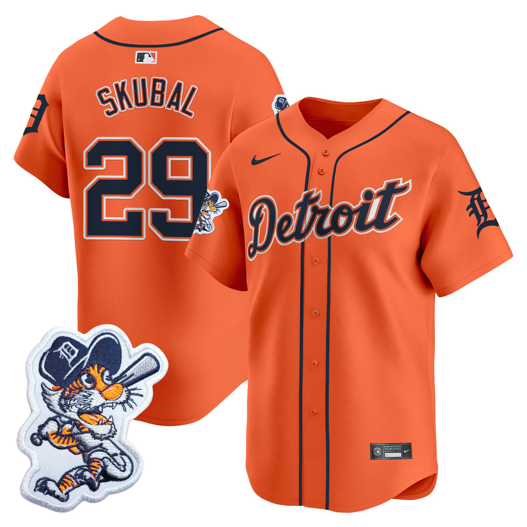 Detroit Tigers Paws Patch Vapor Premier Limited Jersey - All Stitched