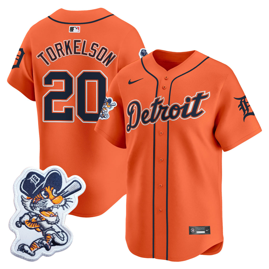 Detroit Tigers Paws Patch Vapor Premier Limited Jersey - All Stitched