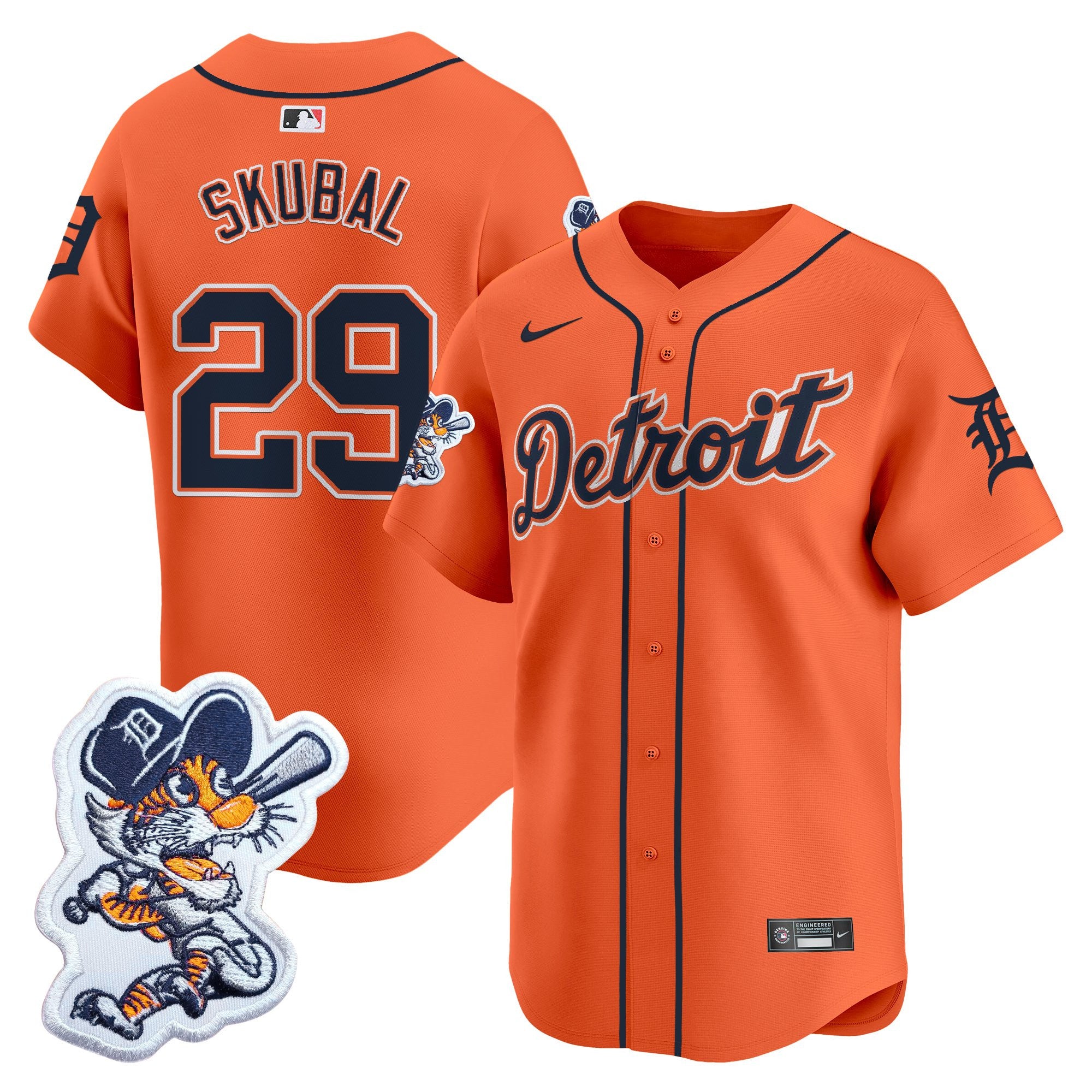 Men's Detroit Tigers Paws Patch Vapor Premier Limited Jersey - All Stitched