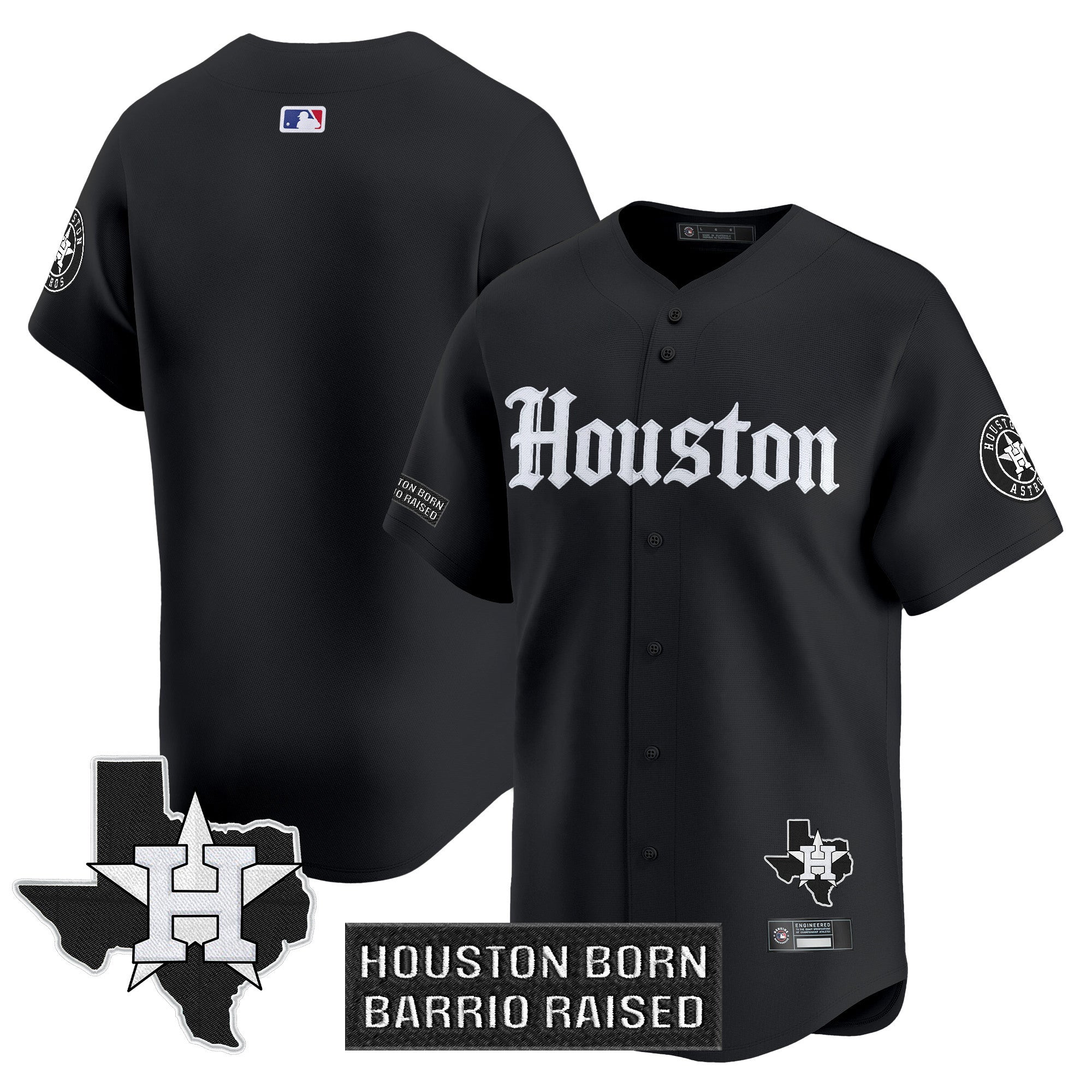 Men's Houston Astros 'Gothic Edition' Vapor Premier Limited Jersey V2 - All Stitched