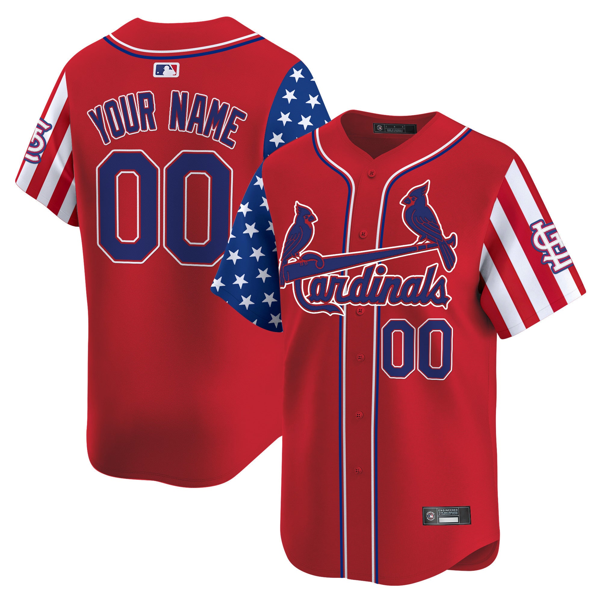 Custom Gender/ Name St. Louis Cardinals 2025 Independence Day Vapor Premier Limited Jersey V2 - All Stitched