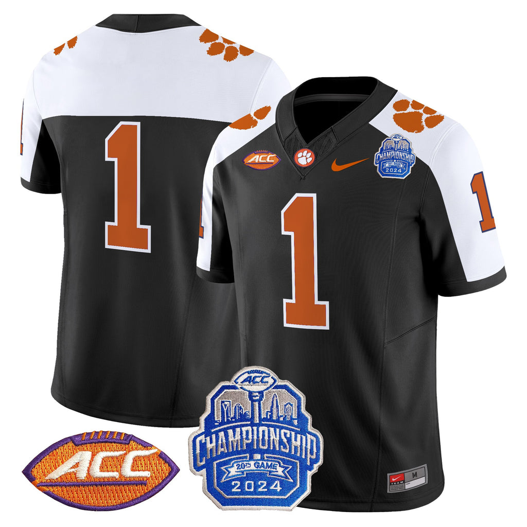 Men's Clemson Tigers 2024 ACC Championship Patch Vapor Limited Jersey - All Stitched