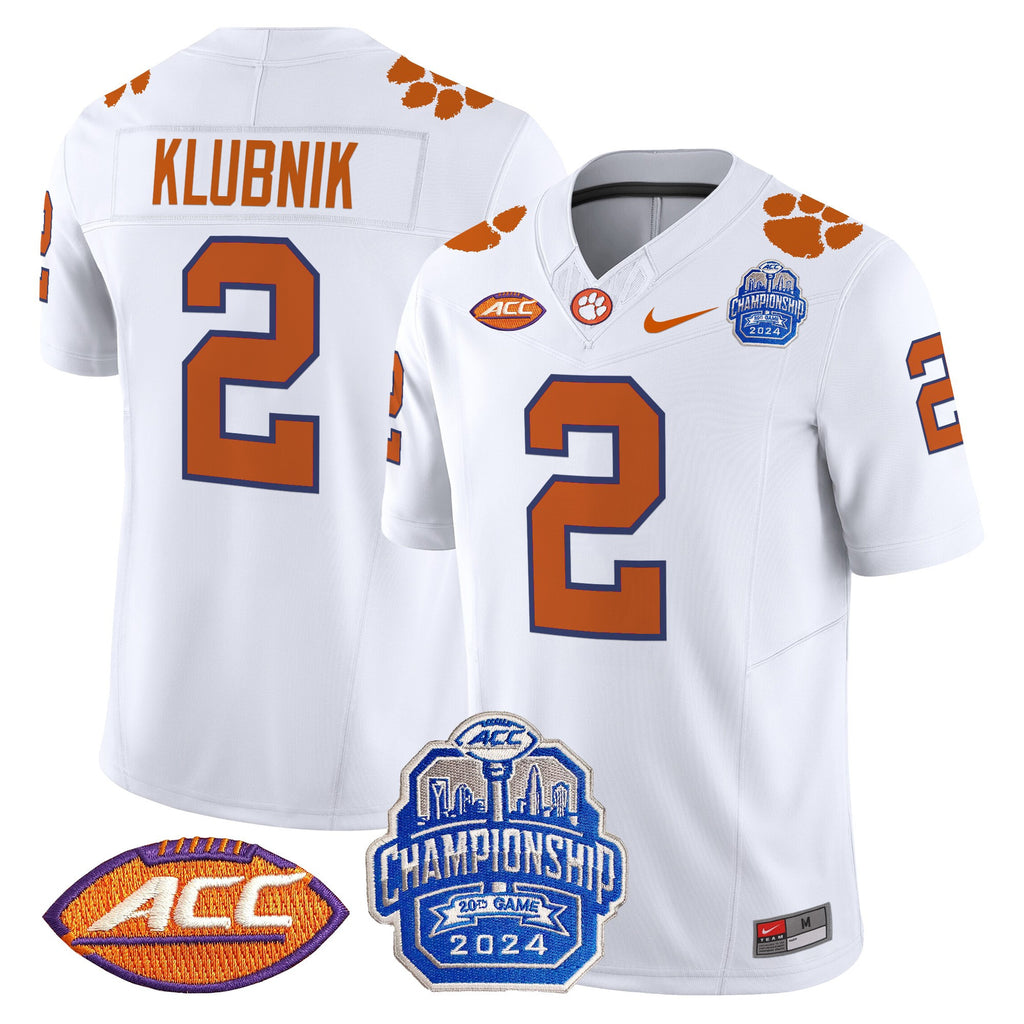 Men's Clemson Tigers 2024 ACC Championship Patch Vapor Limited Jersey - All Stitched
