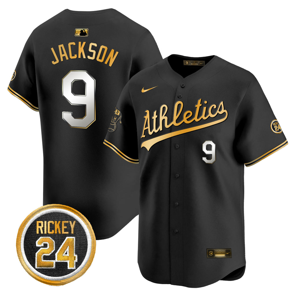 Men's Oakland Athletics Rickey Henderson Patch Vapor Premier Limited Jersey - All Stitched