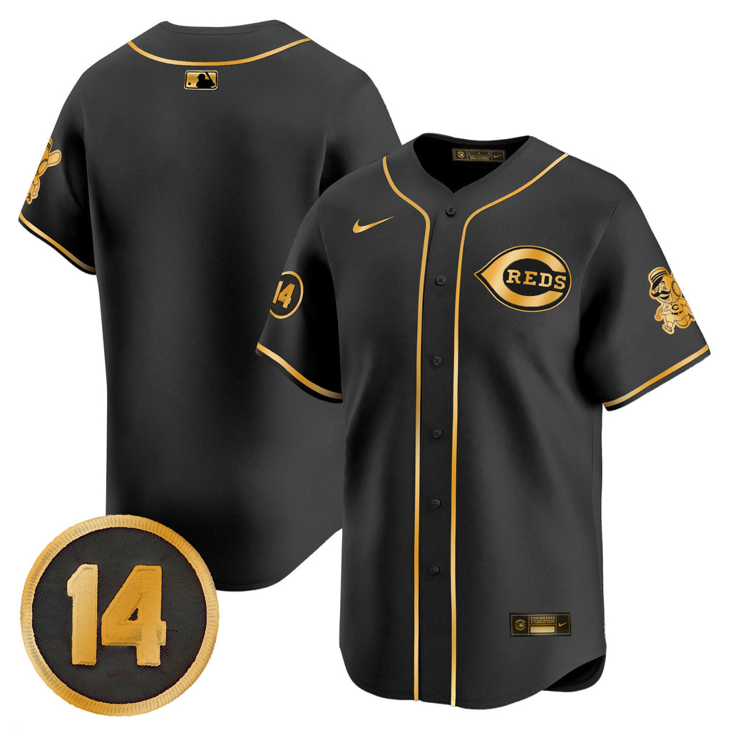 Men's Cincinnati Reds Pete Rose Patch Vapor Premier Limited Jersey - All Stitched