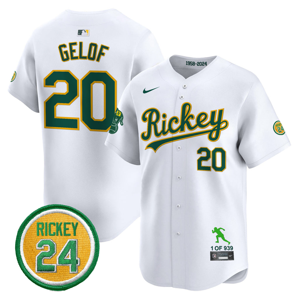 Men's Oakland Athletics Rickey Tribute style Vapor Premier Limited Jersey - All Stitched