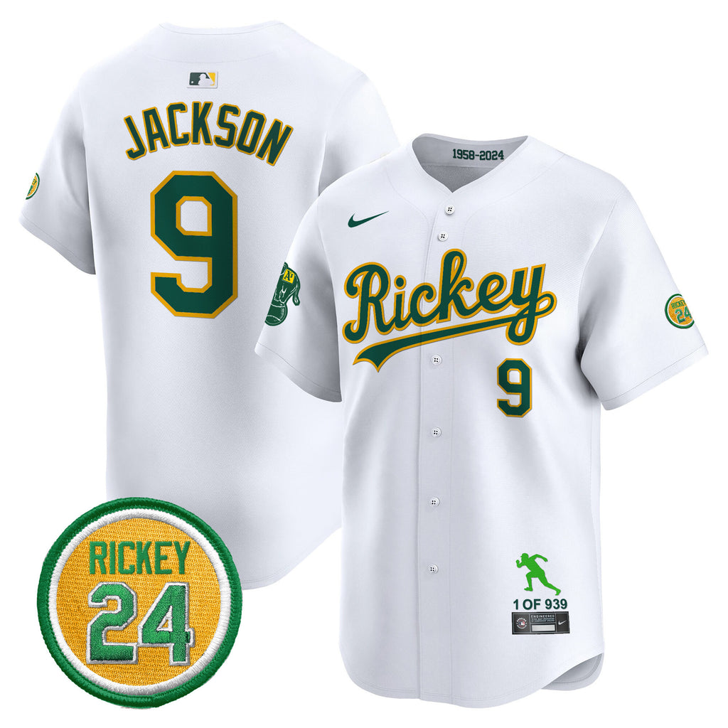 Men's Oakland Athletics Rickey Tribute style Vapor Premier Limited Jersey - All Stitched