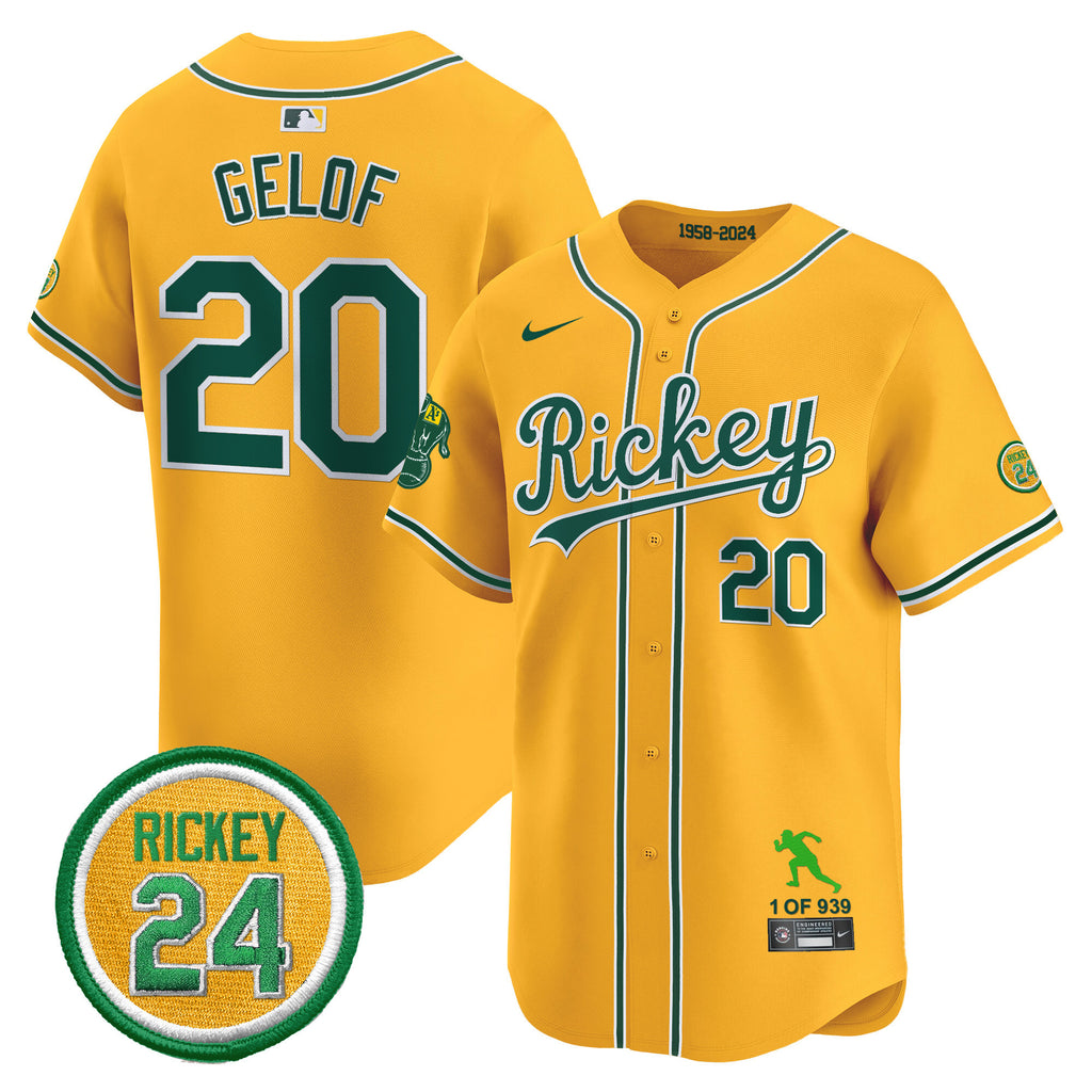 Men's Oakland Athletics Rickey Tribute style Vapor Premier Limited Jersey - All Stitched