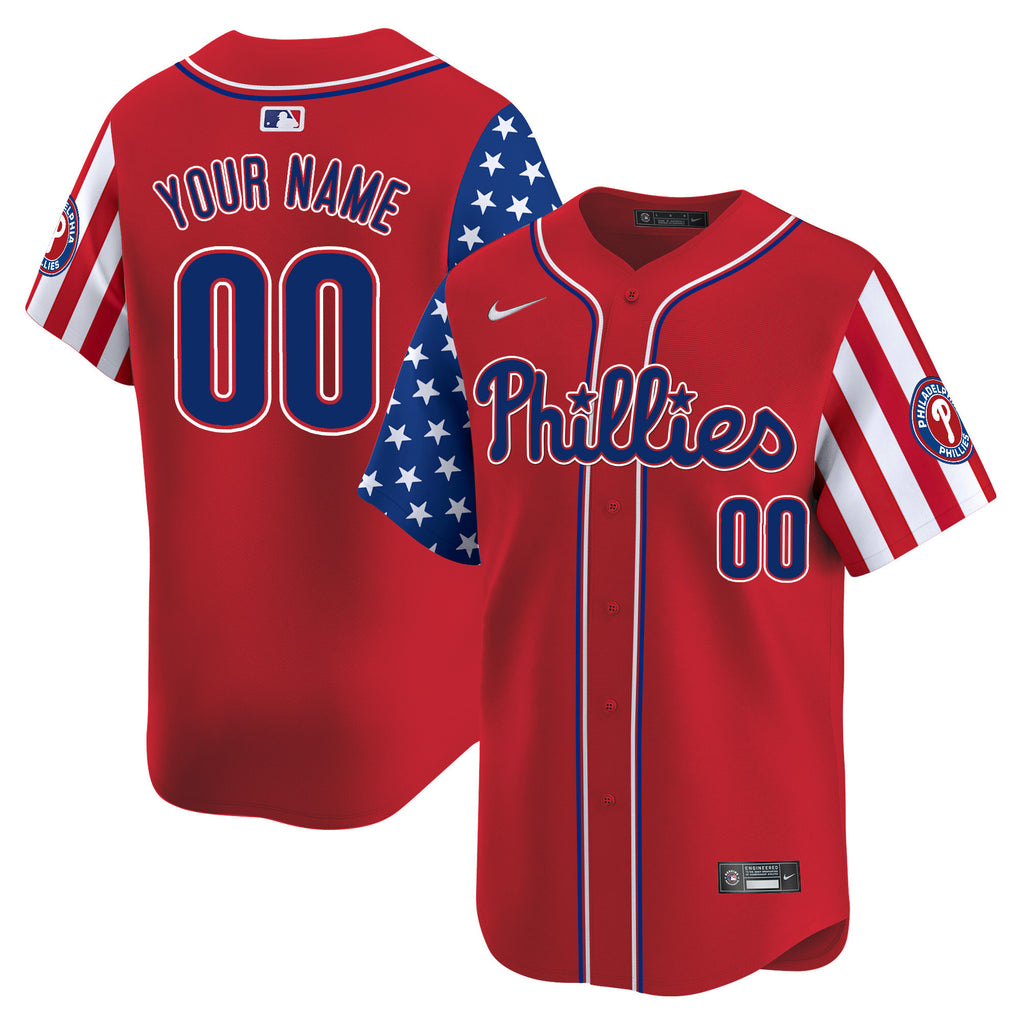 Philadelphia Phillies 2025 Independence Day Vapor Premier Limited Custom Jersey - All Stitched