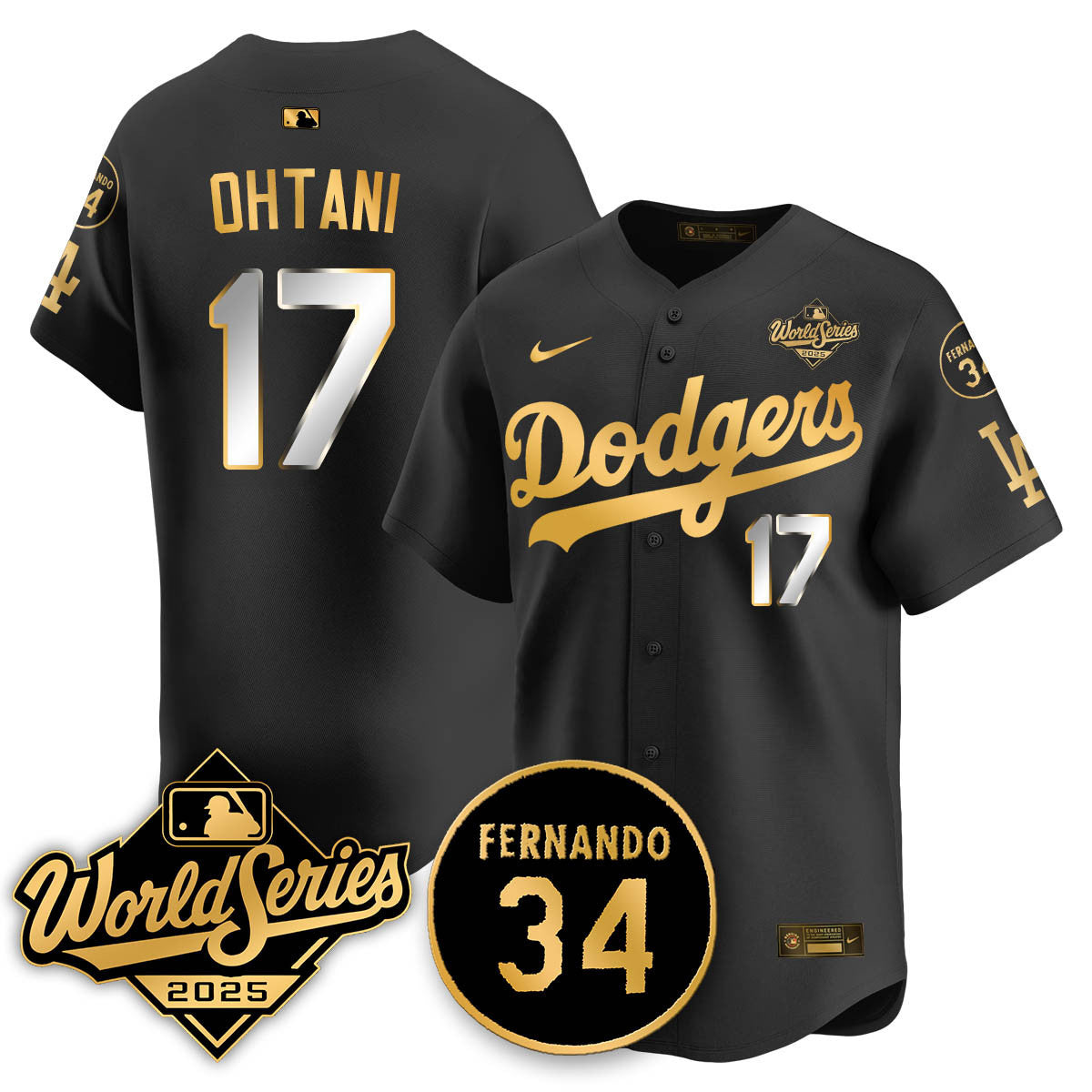 LAD 2025 World Series Champions Jersey N1 - All Stitched