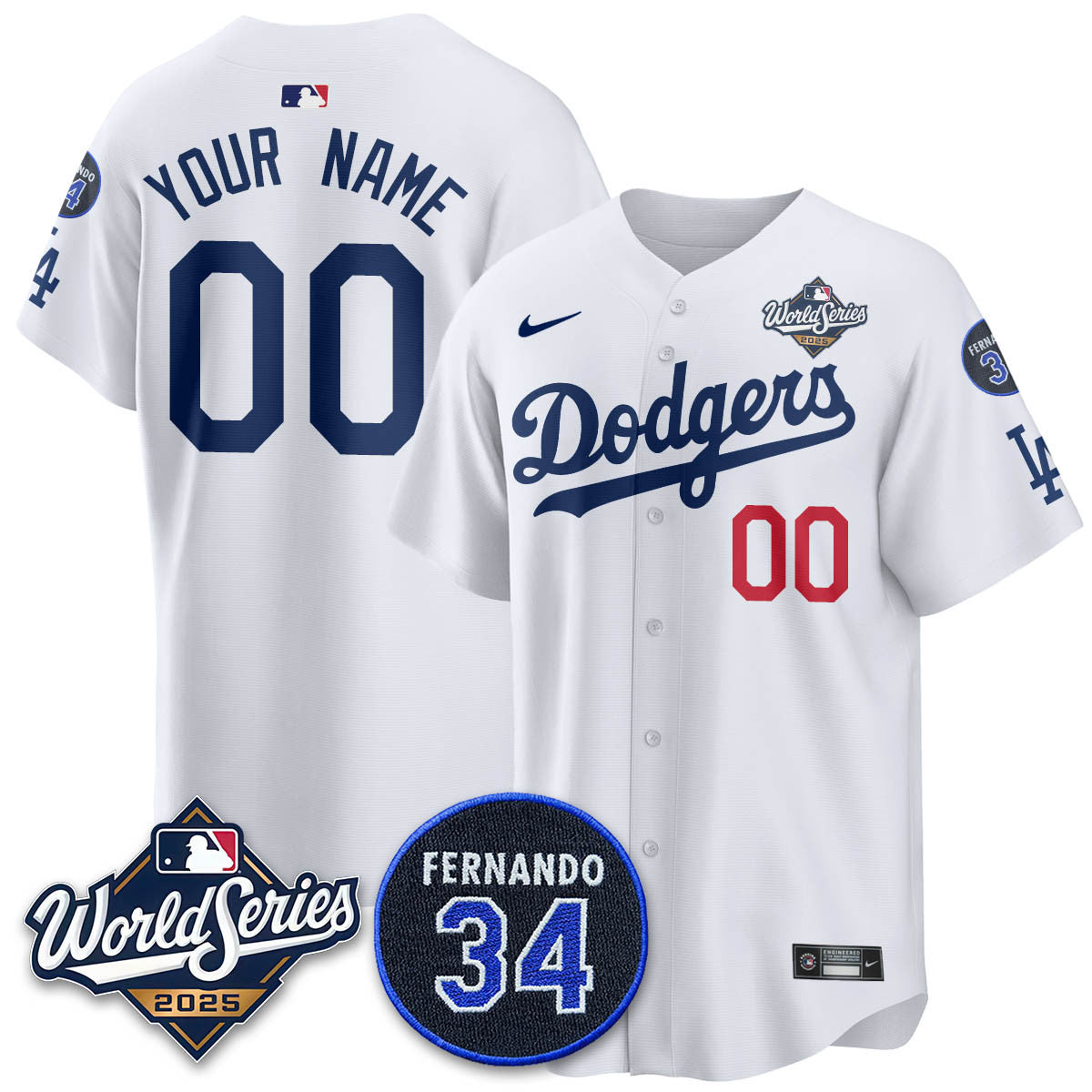 LAD 2025 World Series Champions Jersey N1 - All Stitched