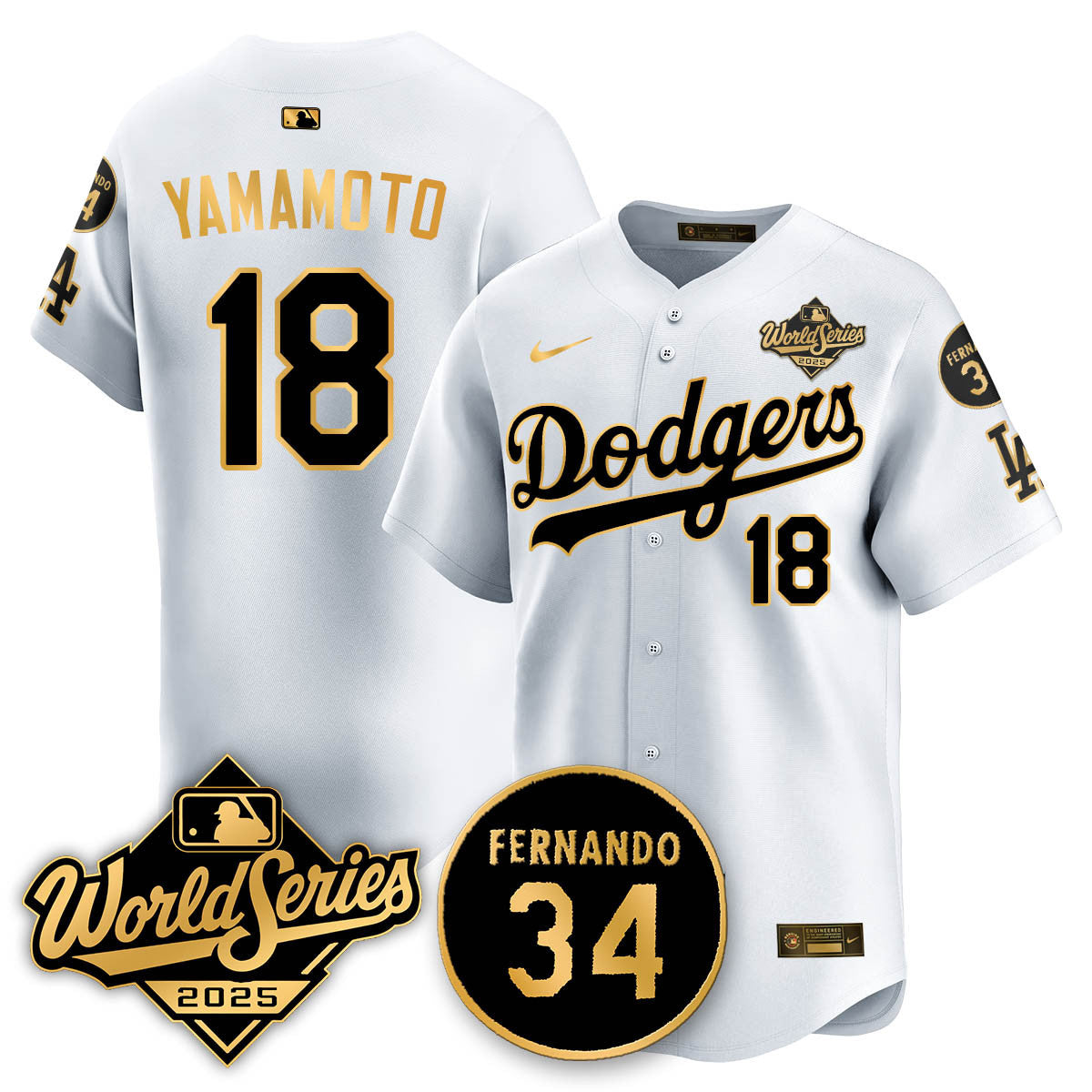 LAD 2025 World Series Champions Jersey N1 - All Stitched
