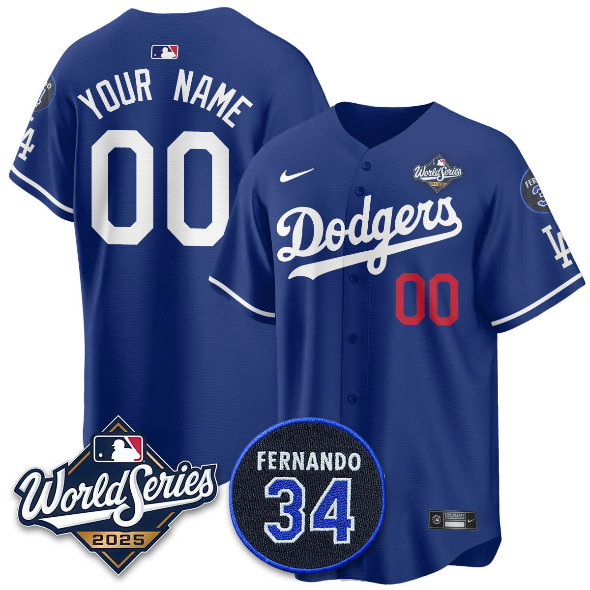 LAD 2025 World Series Champions Jersey N1 - All Stitched