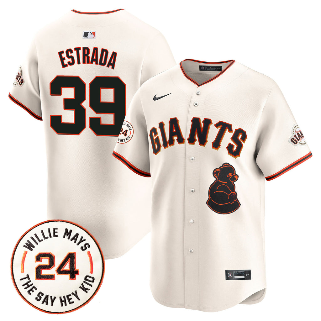 Men's San Francisco Giants 2024 Willie Mays Patch Vapor Premier Limited Jersey V4 - All Stitched