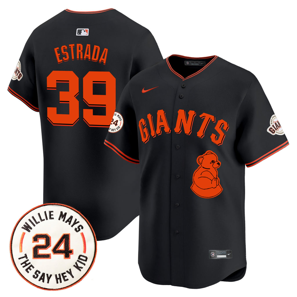 Men's San Francisco Giants 2024 Willie Mays Patch Vapor Premier Limited Jersey V4 - All Stitched