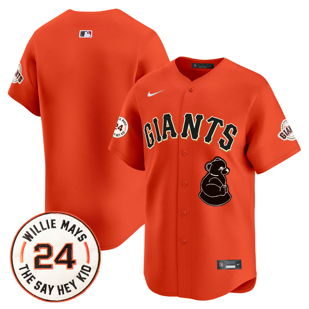 Men's San Francisco Giants 2024 Willie Mays Patch Vapor Premier Limited Jersey V4 - All Stitched