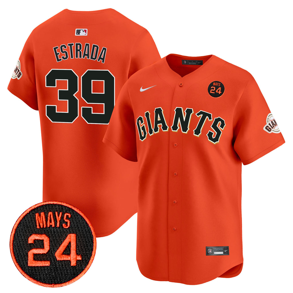 Men's San Francisco Giants 2024 Willie Mays Patch Vapor Premier Limited Jersey V3 - All Stitched