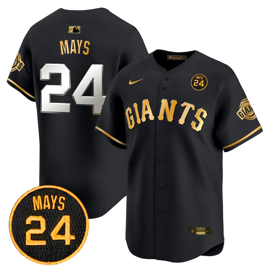 Men's San Francisco Giants 2024 Willie Mays Patch Vapor Premier Limited Jersey V3 - All Stitched