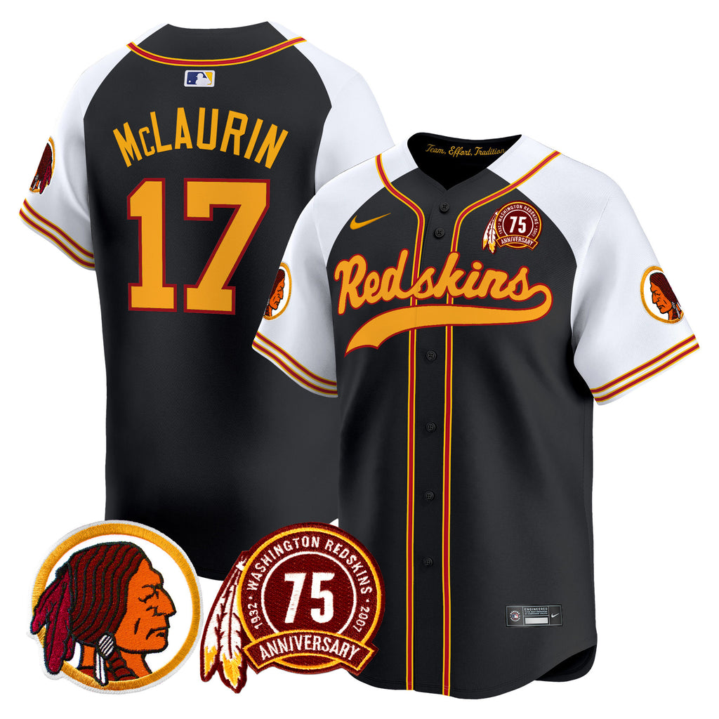 Men's Washington Redskins 75th Patch Throwback Vapor Premier Limited Jersey - All Stitched
