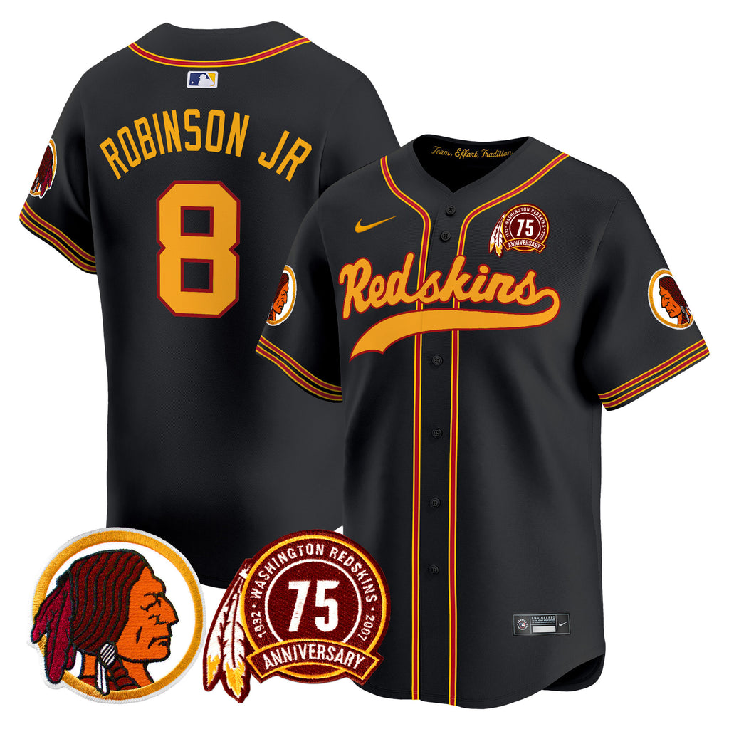 Men's Washington Redskins 75th Patch Throwback Vapor Premier Limited Jersey - All Stitched