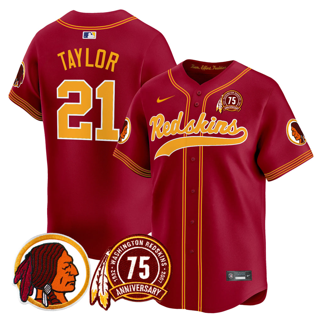 Men's Washington Redskins 75th Patch Throwback Vapor Premier Limited Jersey - All Stitched
