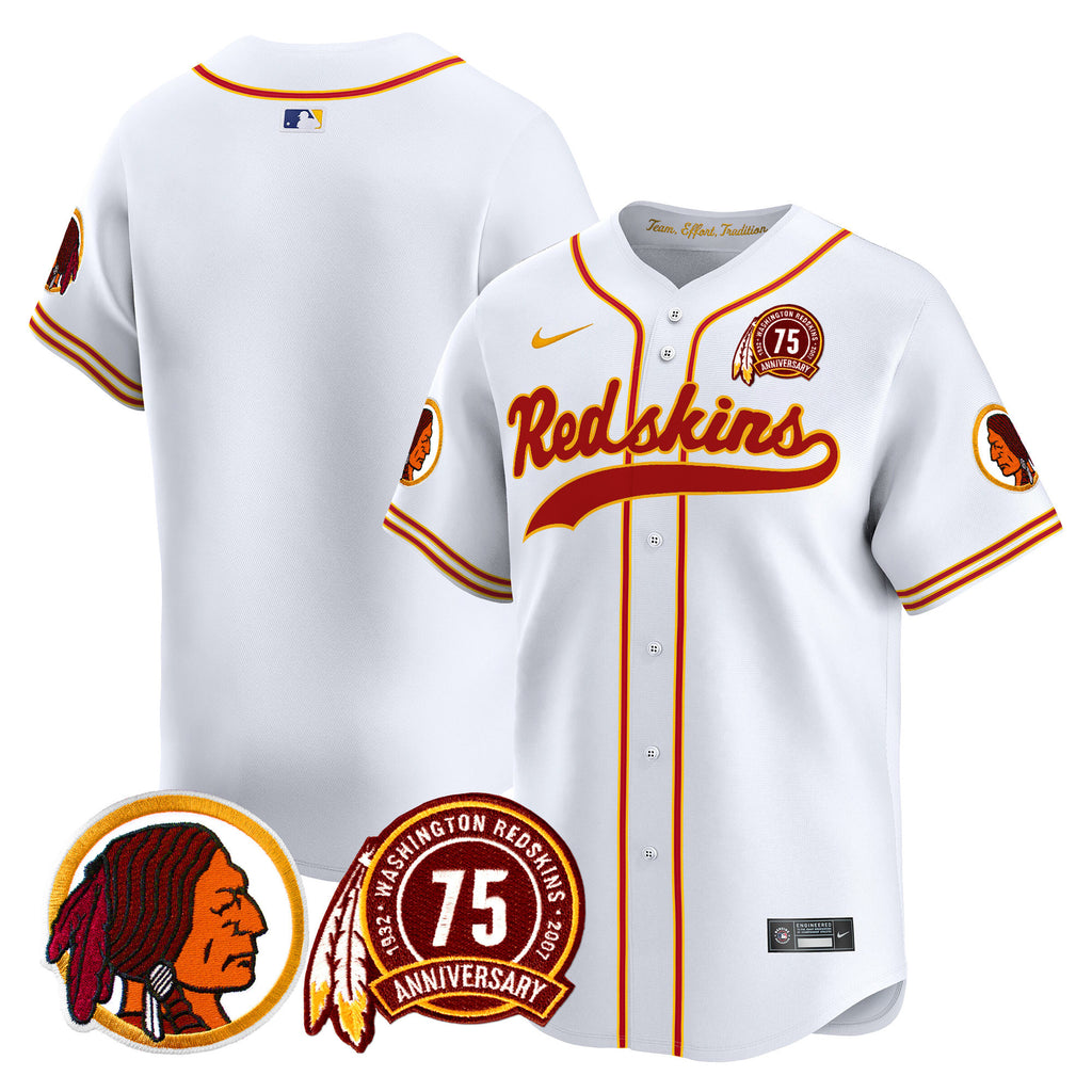 Men's Washington Redskins 75th Patch Throwback Vapor Premier Limited Jersey - All Stitched