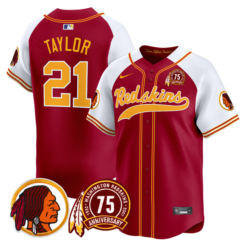 Men's Washington Redskins 75th Patch Throwback Vapor Premier Limited Jersey - All Stitched