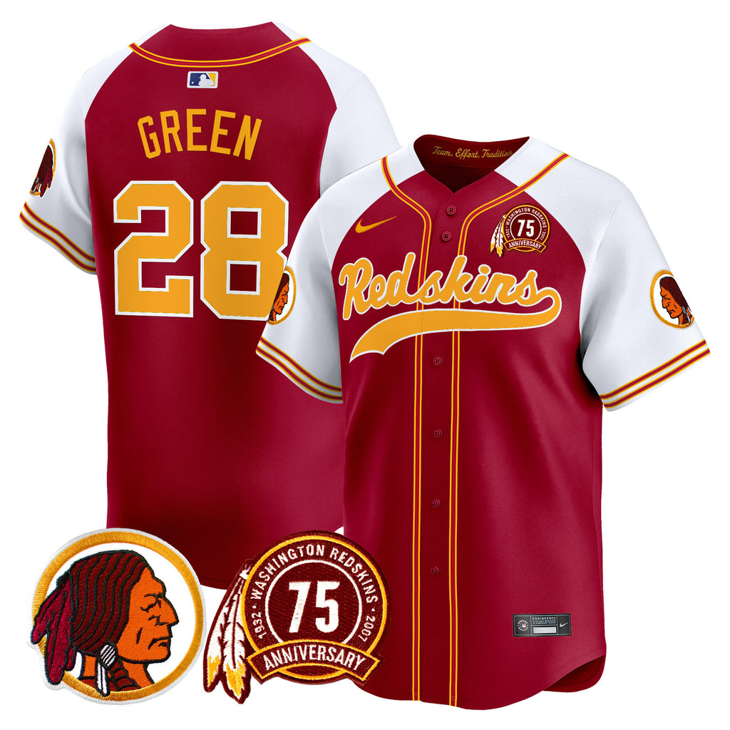 Men's Washington Redskins 75th Patch Throwback Vapor Premier Limited Jersey - All Stitched