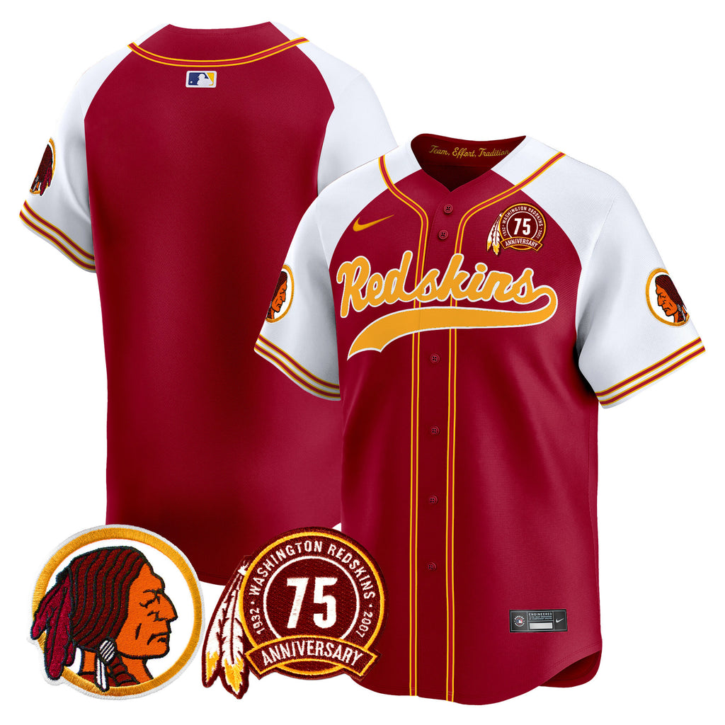Men's Washington Redskins 75th Patch Throwback Vapor Premier Limited Jersey - All Stitched