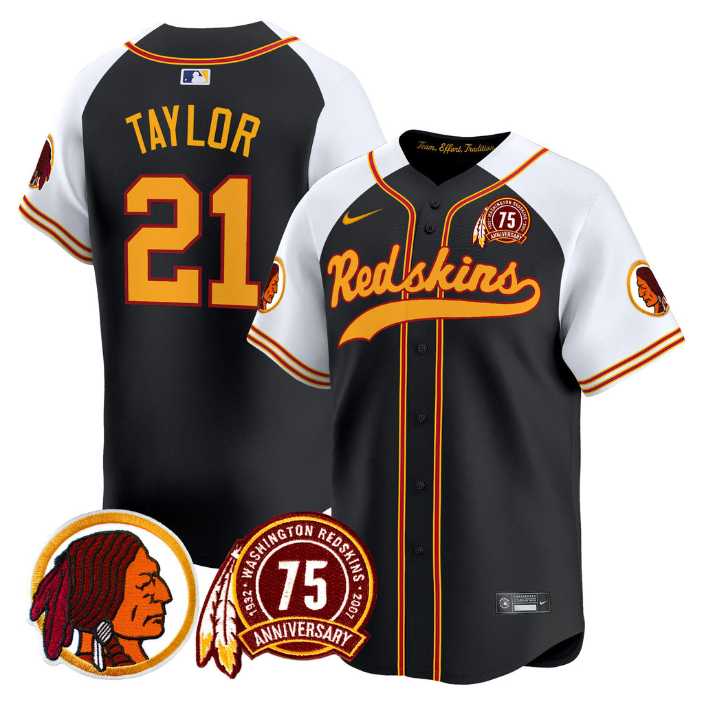 Men's Washington Redskins 75th Patch Throwback Vapor Premier Limited Jersey - All Stitched