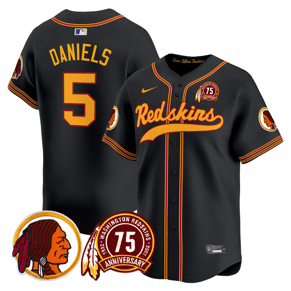 Men's Washington Redskins 75th Patch Throwback Vapor Premier Limited Jersey - All Stitched