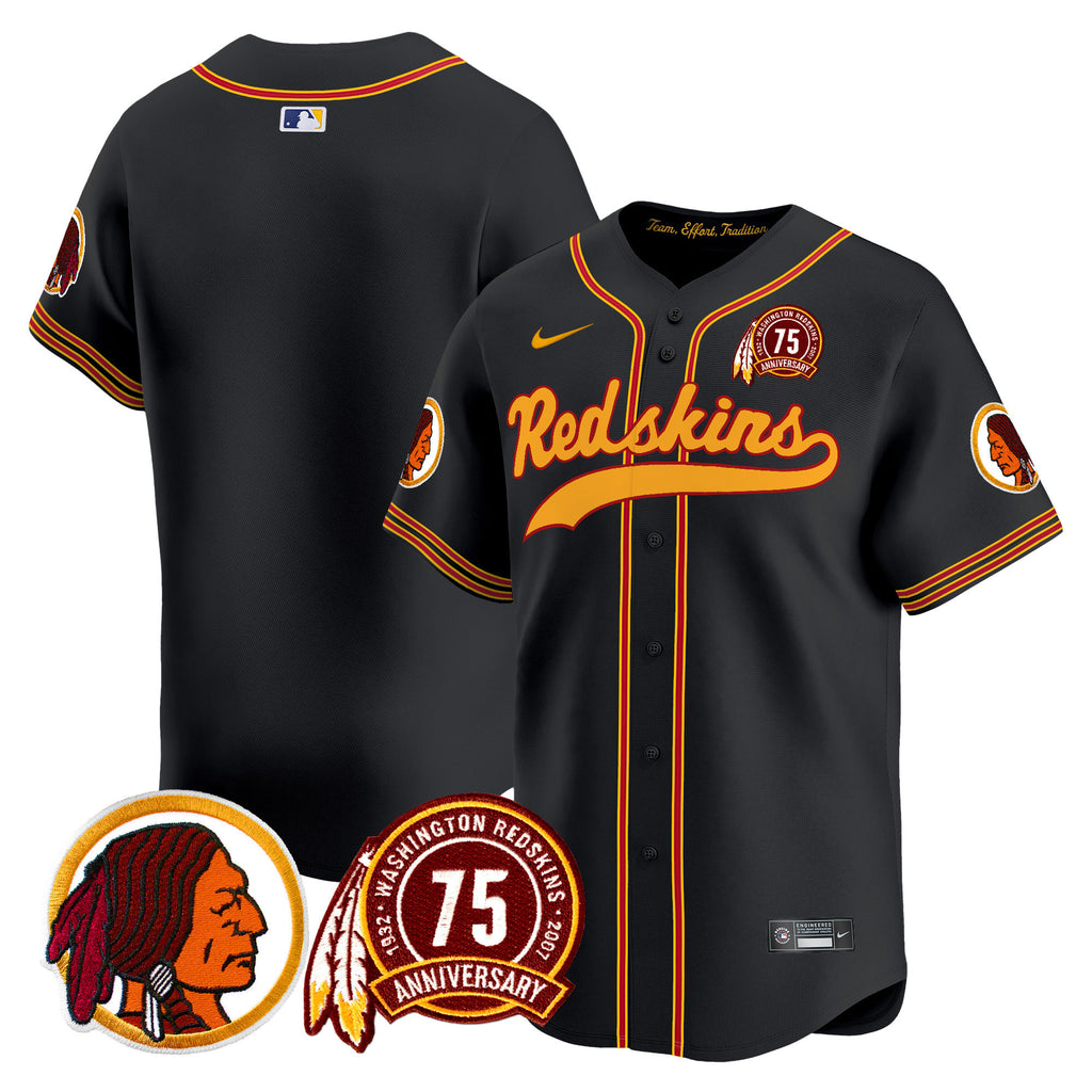 Men's Washington Redskins 75th Patch Throwback Vapor Premier Limited Jersey - All Stitched