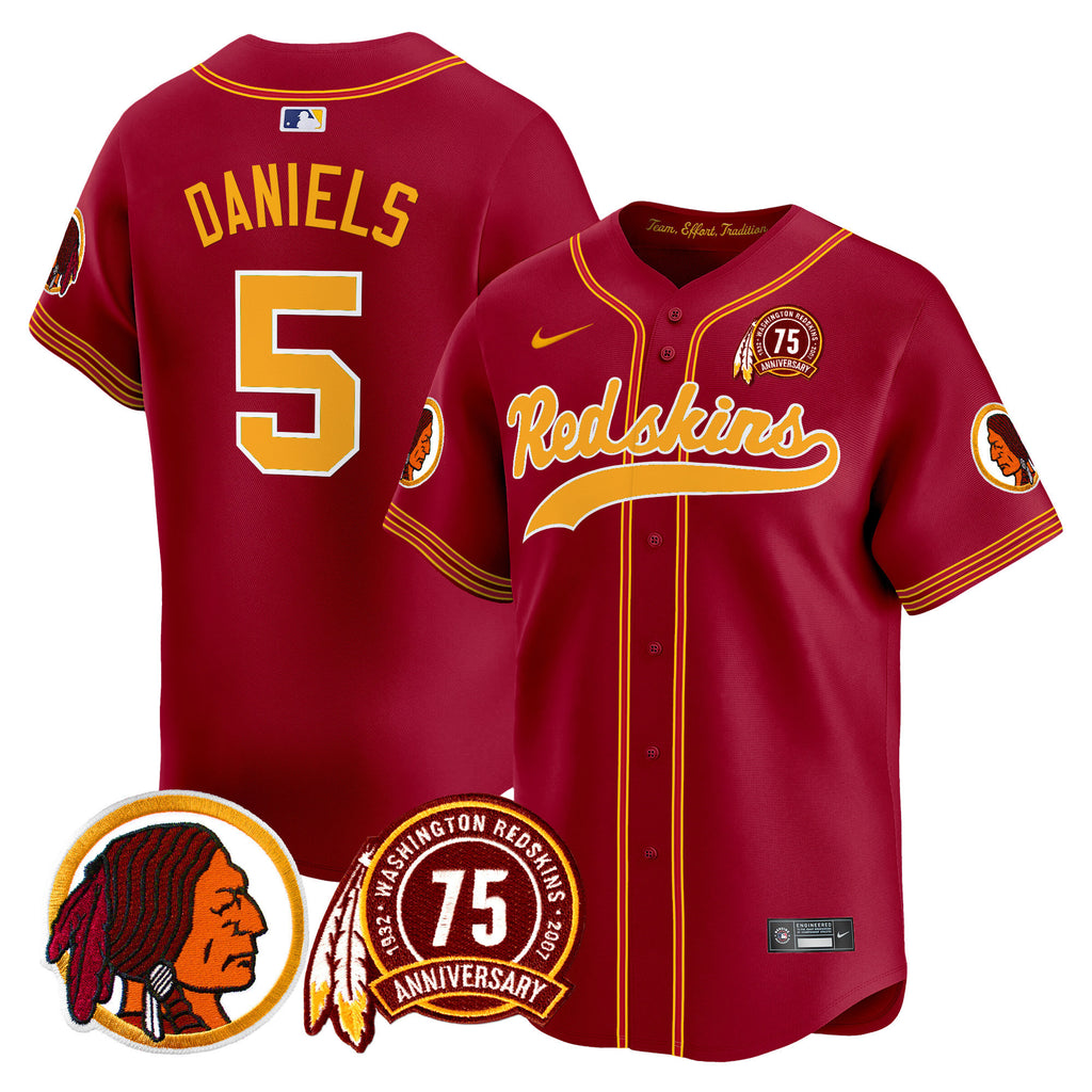 Men's Washington Redskins 75th Patch Throwback Vapor Premier Limited Jersey - All Stitched