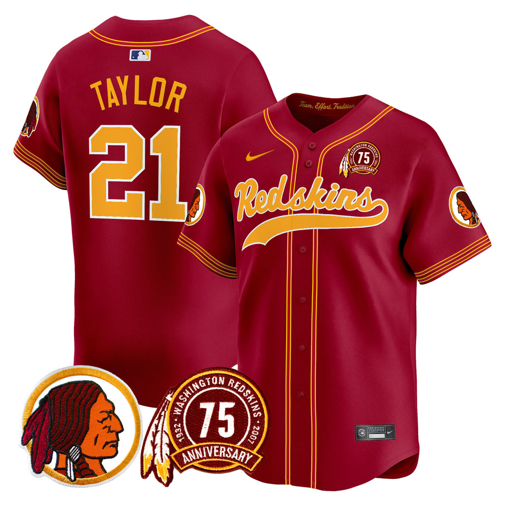 Men's Washington Redskins 75th Patch Throwback Vapor Premier Limited Jersey - All Stitched