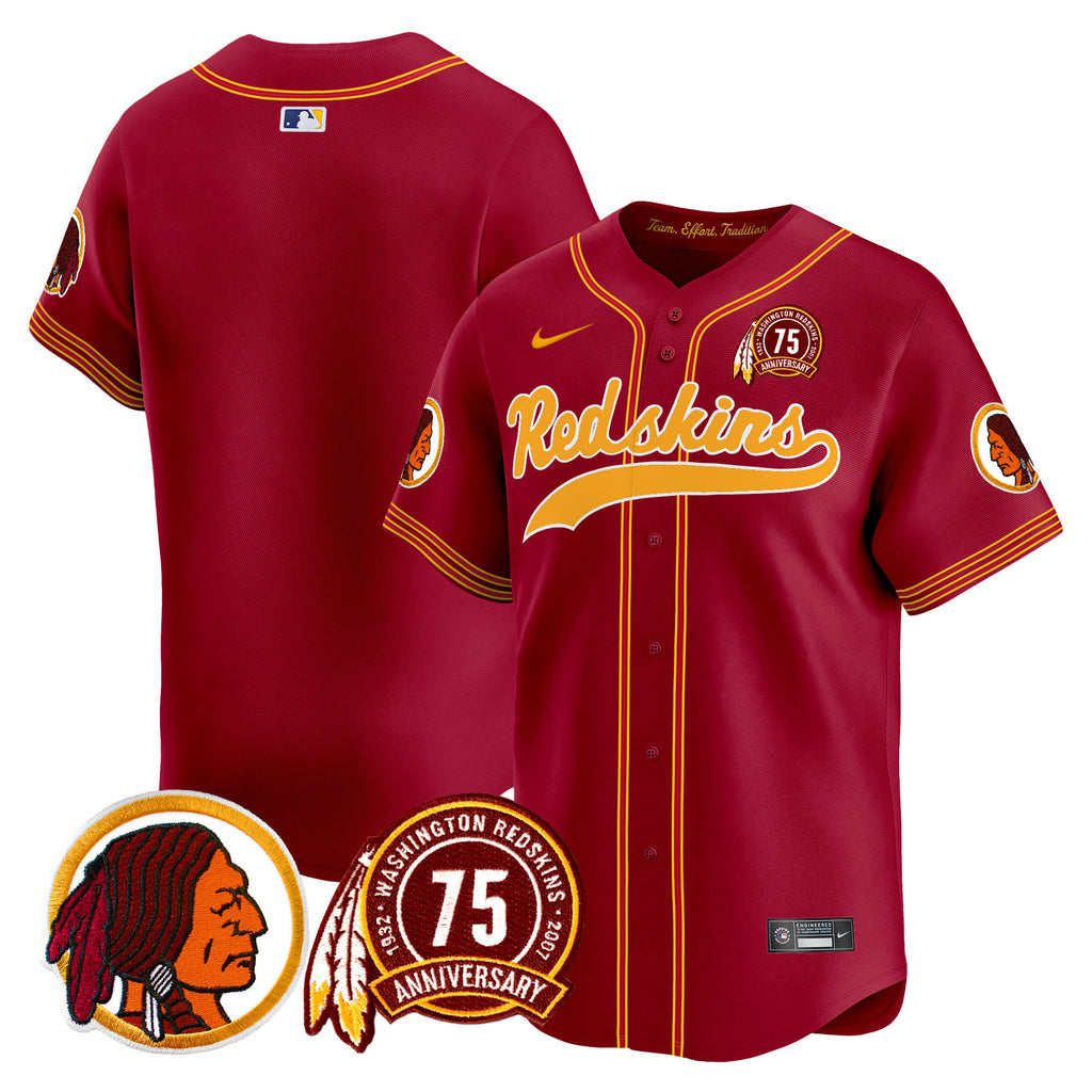 Men's Washington Redskins 75th Patch Throwback Vapor Premier Limited Jersey - All Stitched