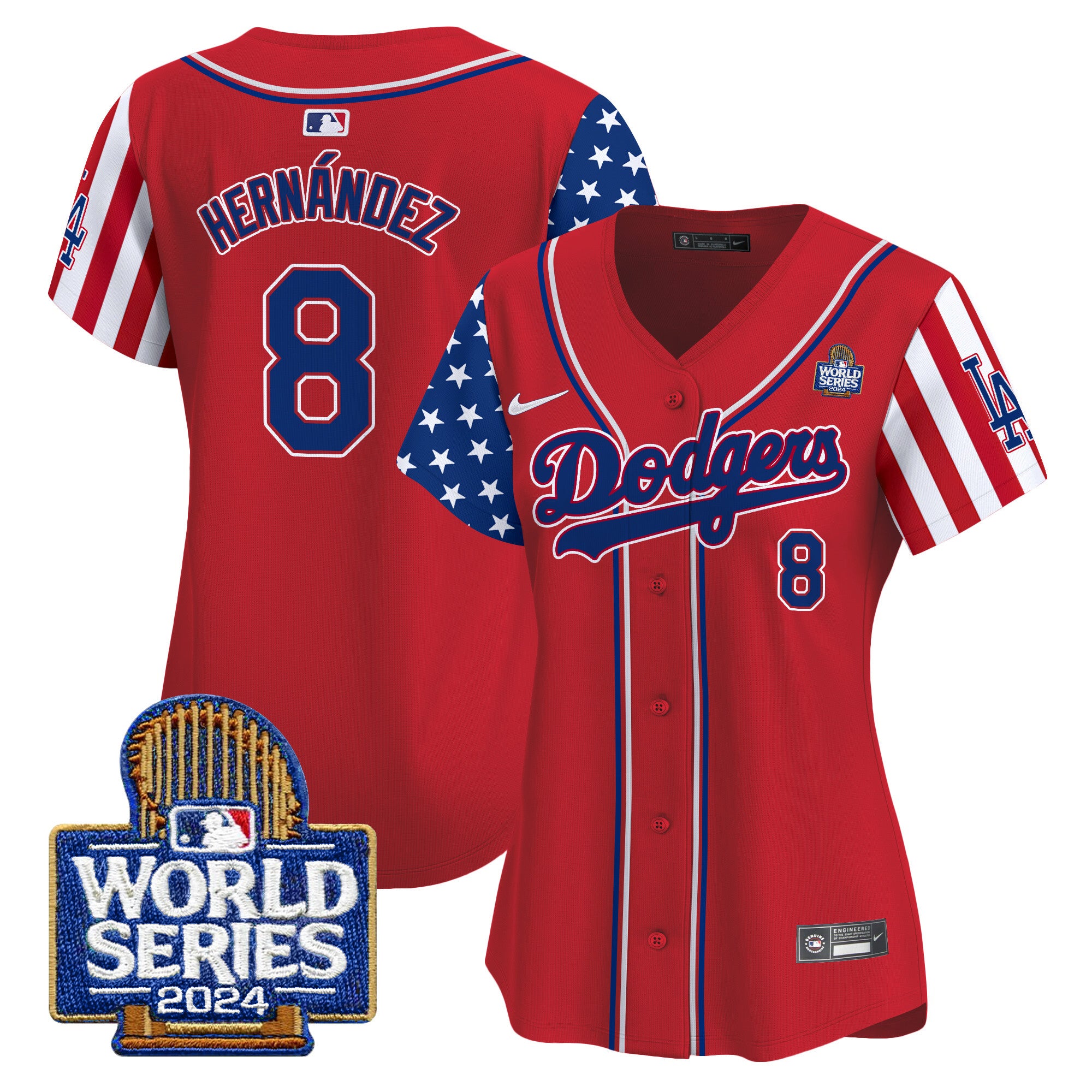 Women's Dodgers American Style 2024 World Series Vapor Premier Limited Jersey V2 - All Stitched