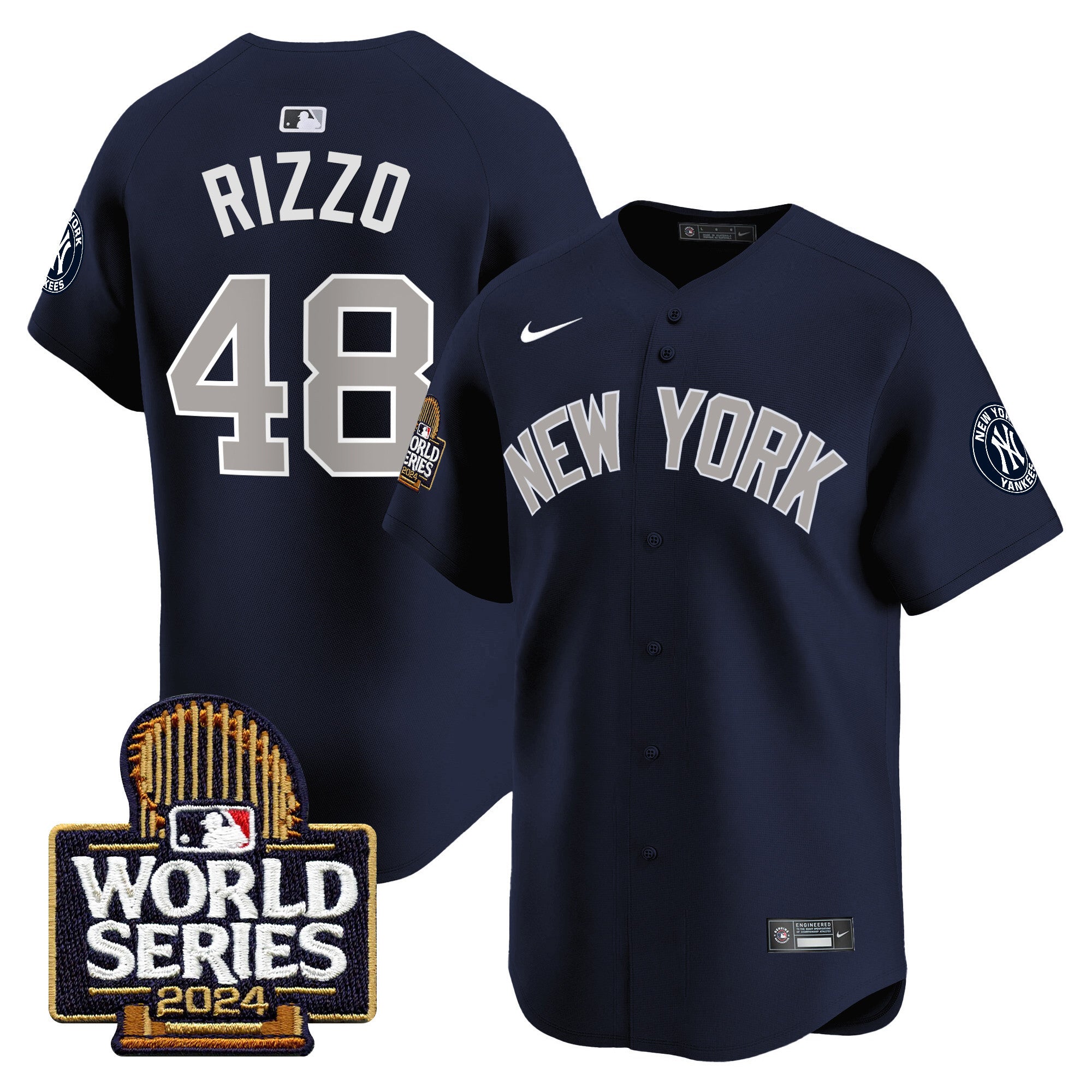 Men's Yankees 2024 World Series Vapor Premier Limited Jersey - All Stitched