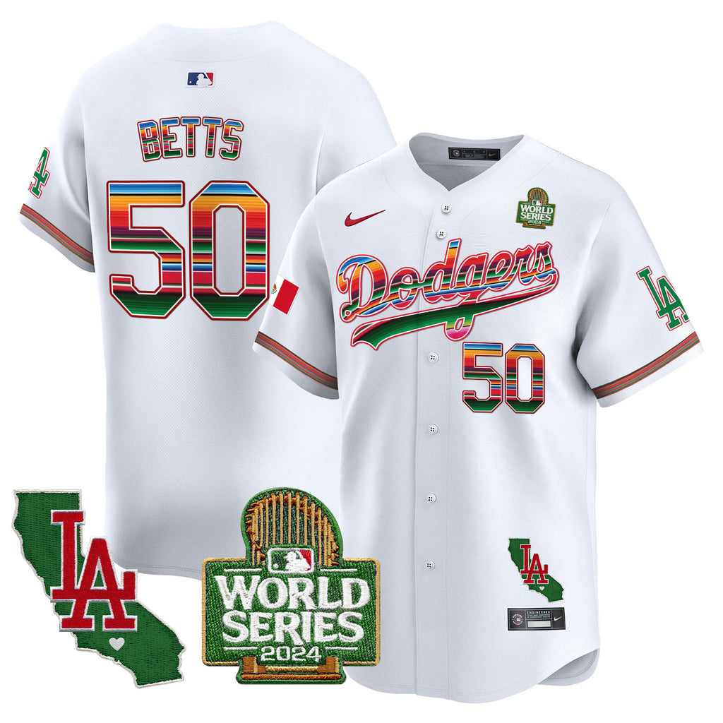 Men's Dodgers Mexico 2024 World Series Vapor Premier Limited Jersey V2 - All Stitched