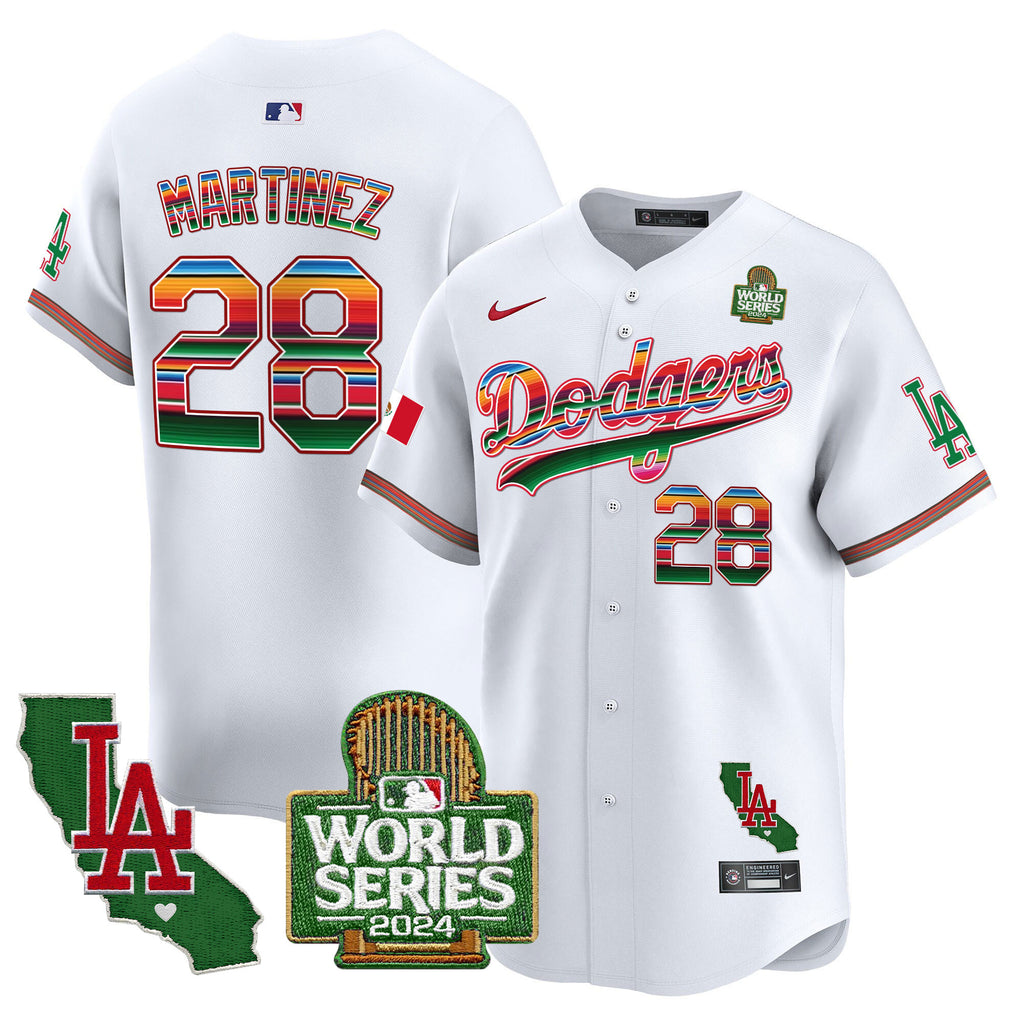 Men's Dodgers Mexico 2024 World Series Vapor Premier Limited Jersey V2 - All Stitched