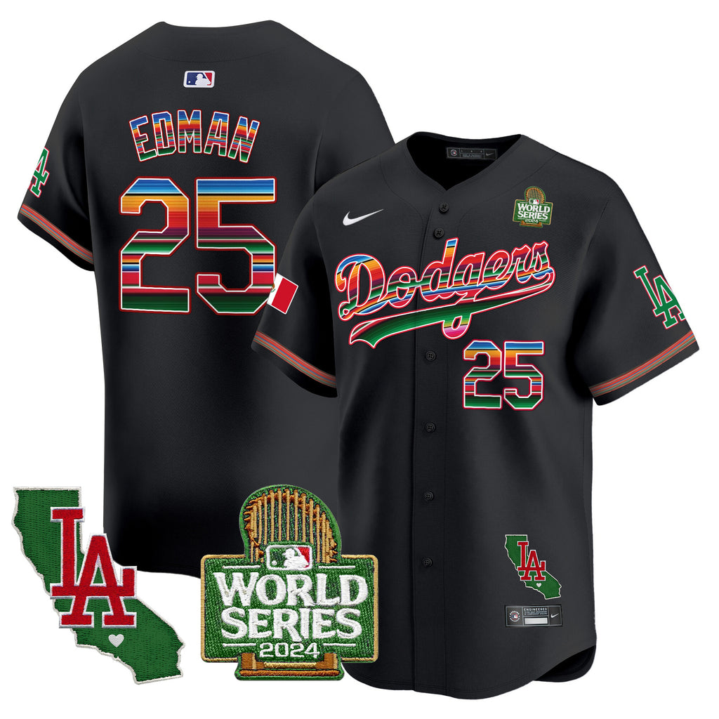 Men's Dodgers Mexico 2024 World Series Vapor Premier Limited Jersey V2 - All Stitched