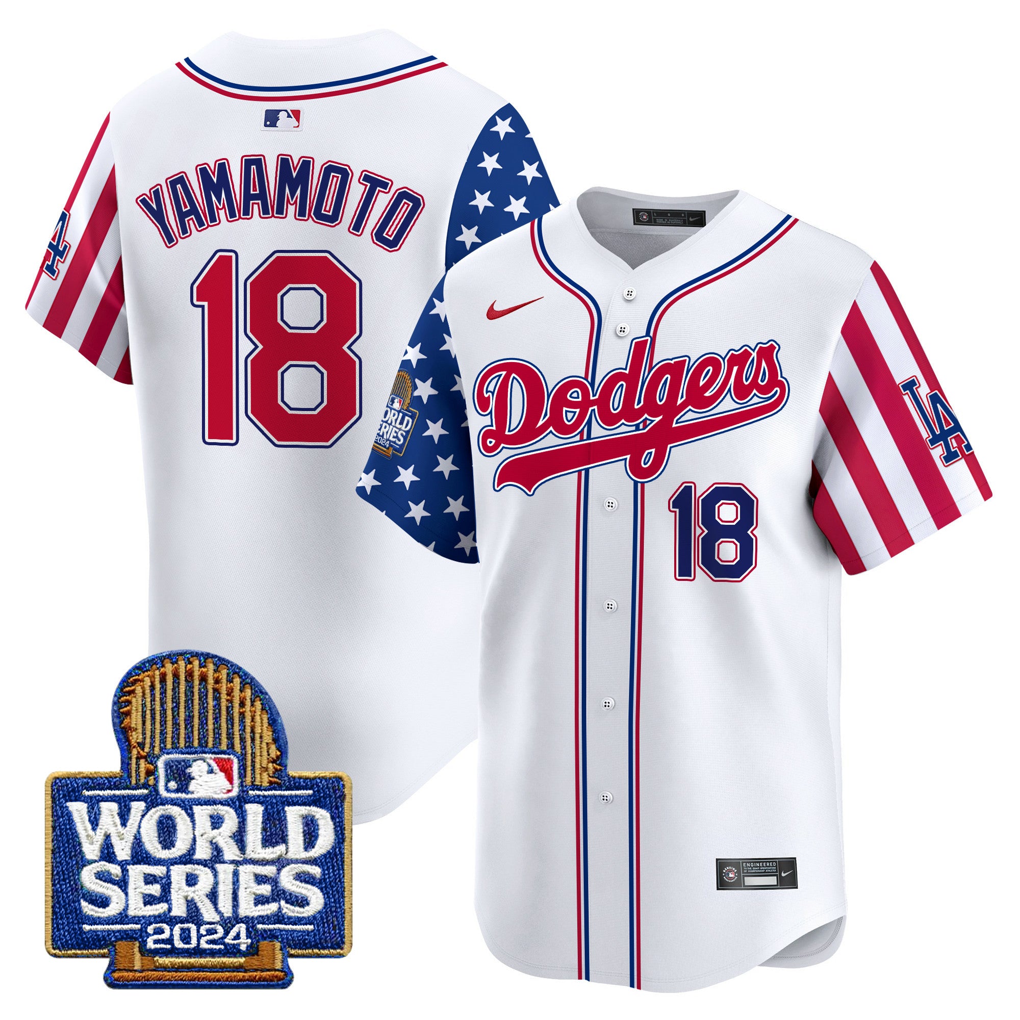 Men's Dodgers American Style 2024 World Series Vapor Premier Limited Jersey - All Stitched
