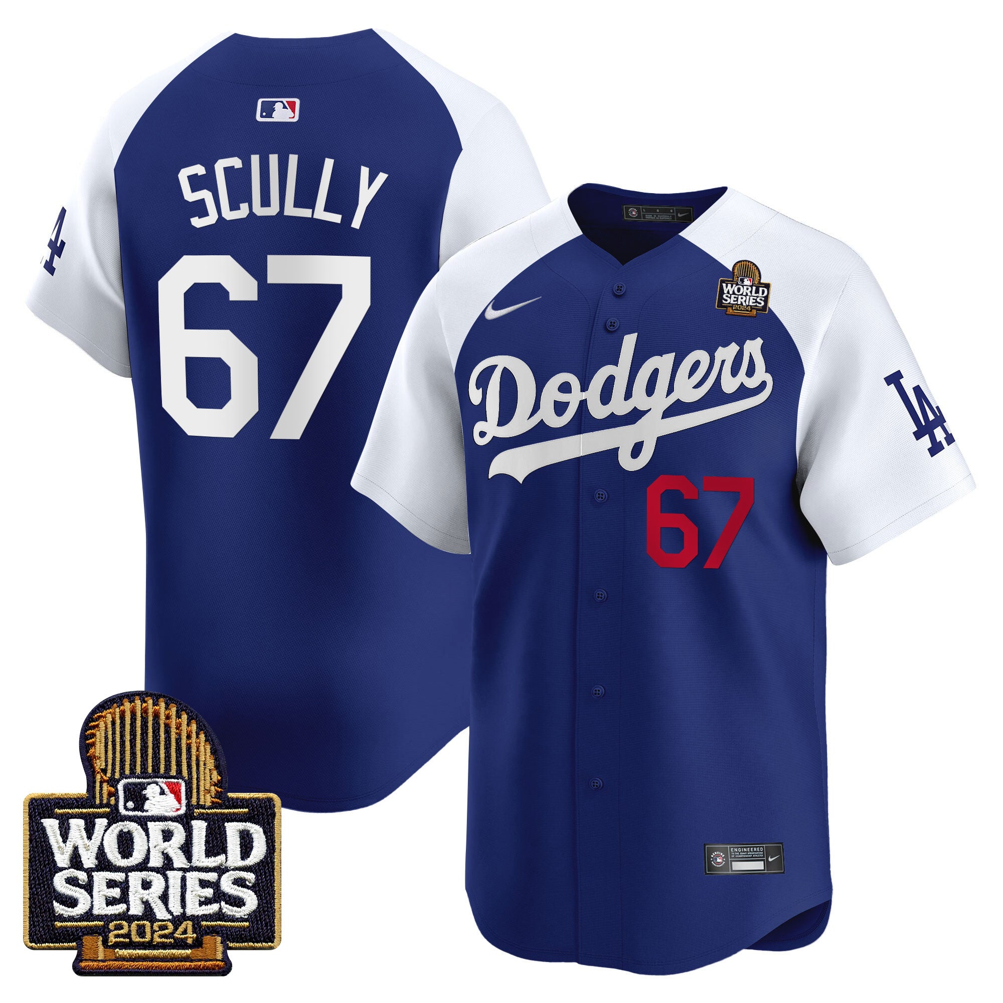 Men's Dodgers 2024 World Series Vapor Premier Limited Jersey V2 - All Stitched