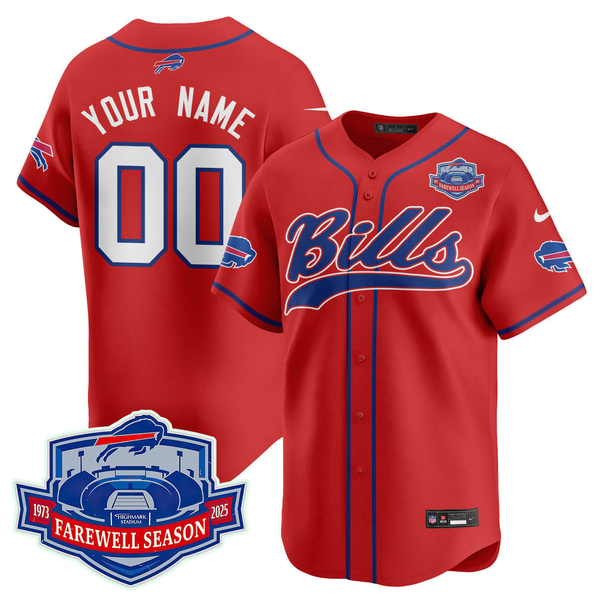 BUF 2025 Baseball Custom Jersey Stitched - Farewell to Highmark Stadium