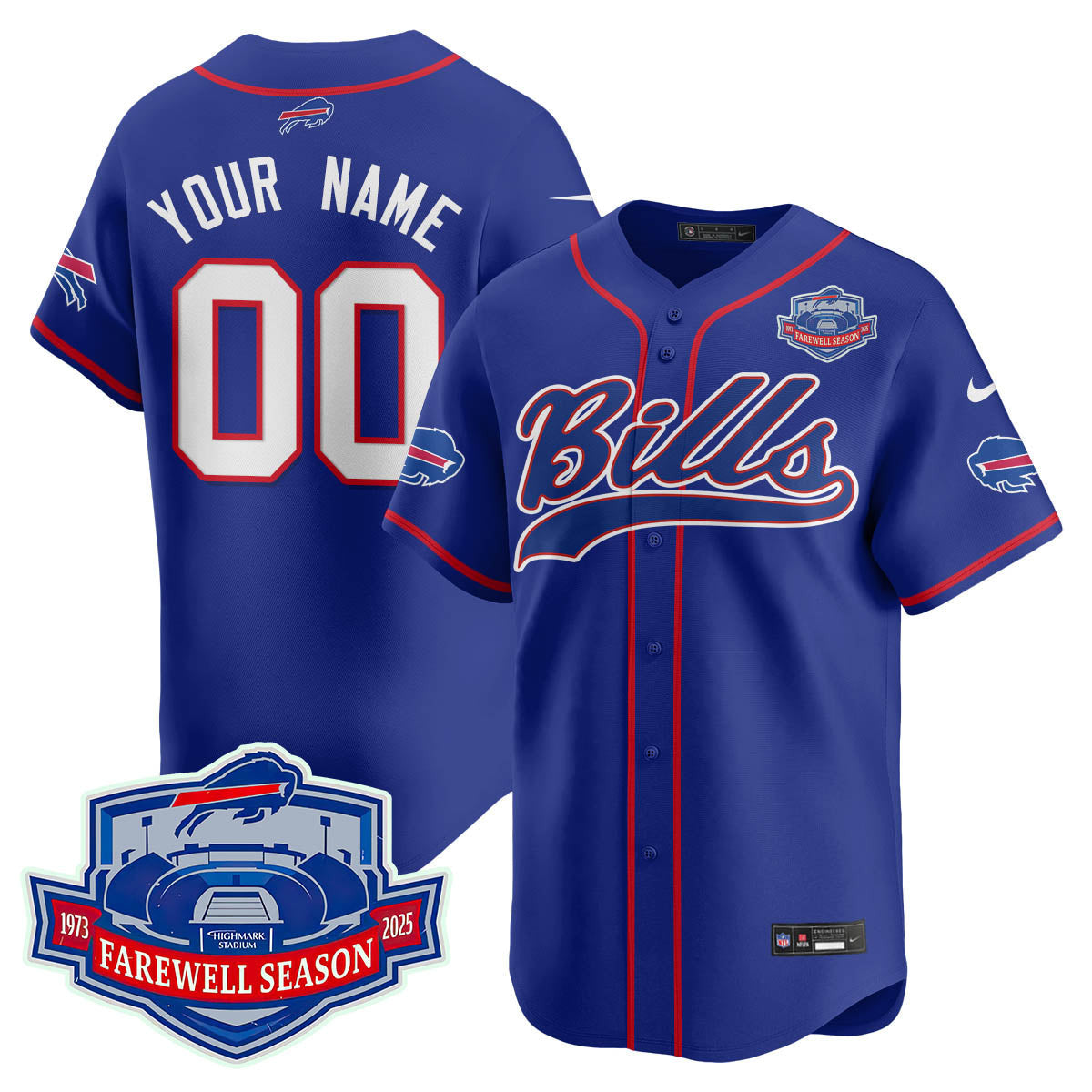 BUF 2025 Baseball Custom Jersey Stitched - Farewell to Highmark Stadium