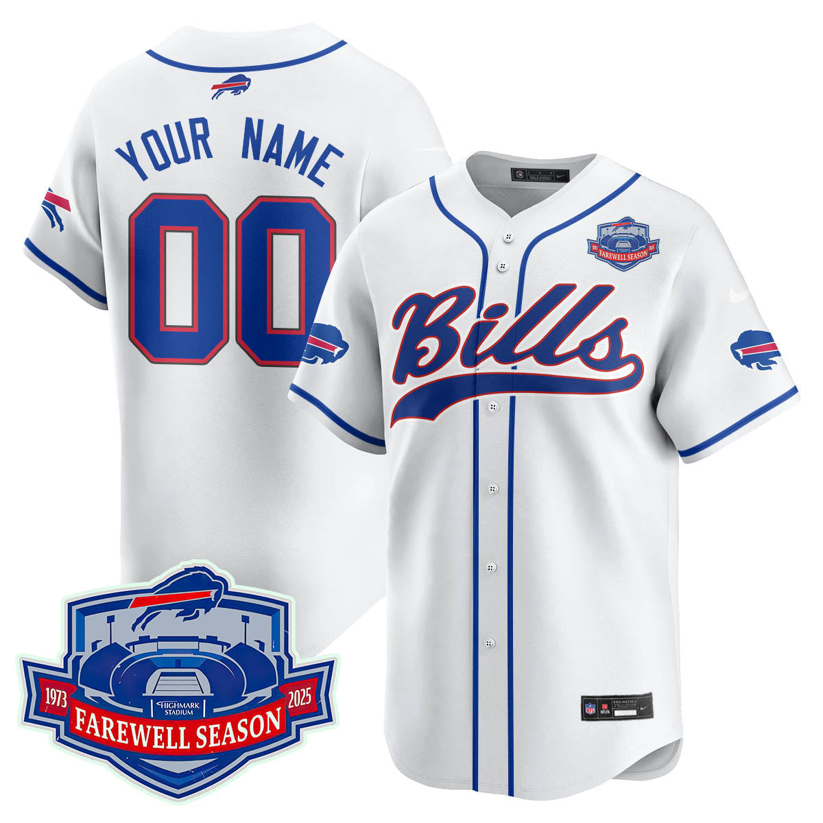 BUF 2025 Baseball Custom Jersey Stitched - Farewell to Highmark Stadium