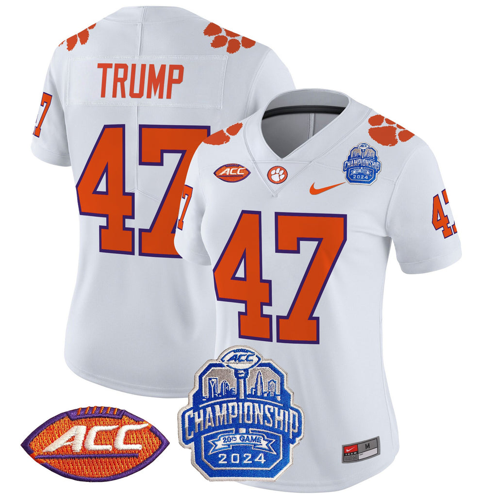 Women's Clemson Tigers 2024 ACC Championship Patch Vapor Limited Jersey - All Stitched