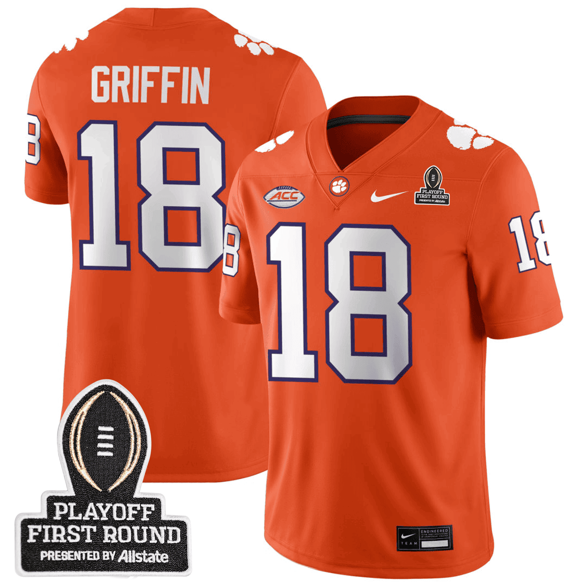 Men's Clemson Tigers 24/25 Jersey - CFP First Round Patch