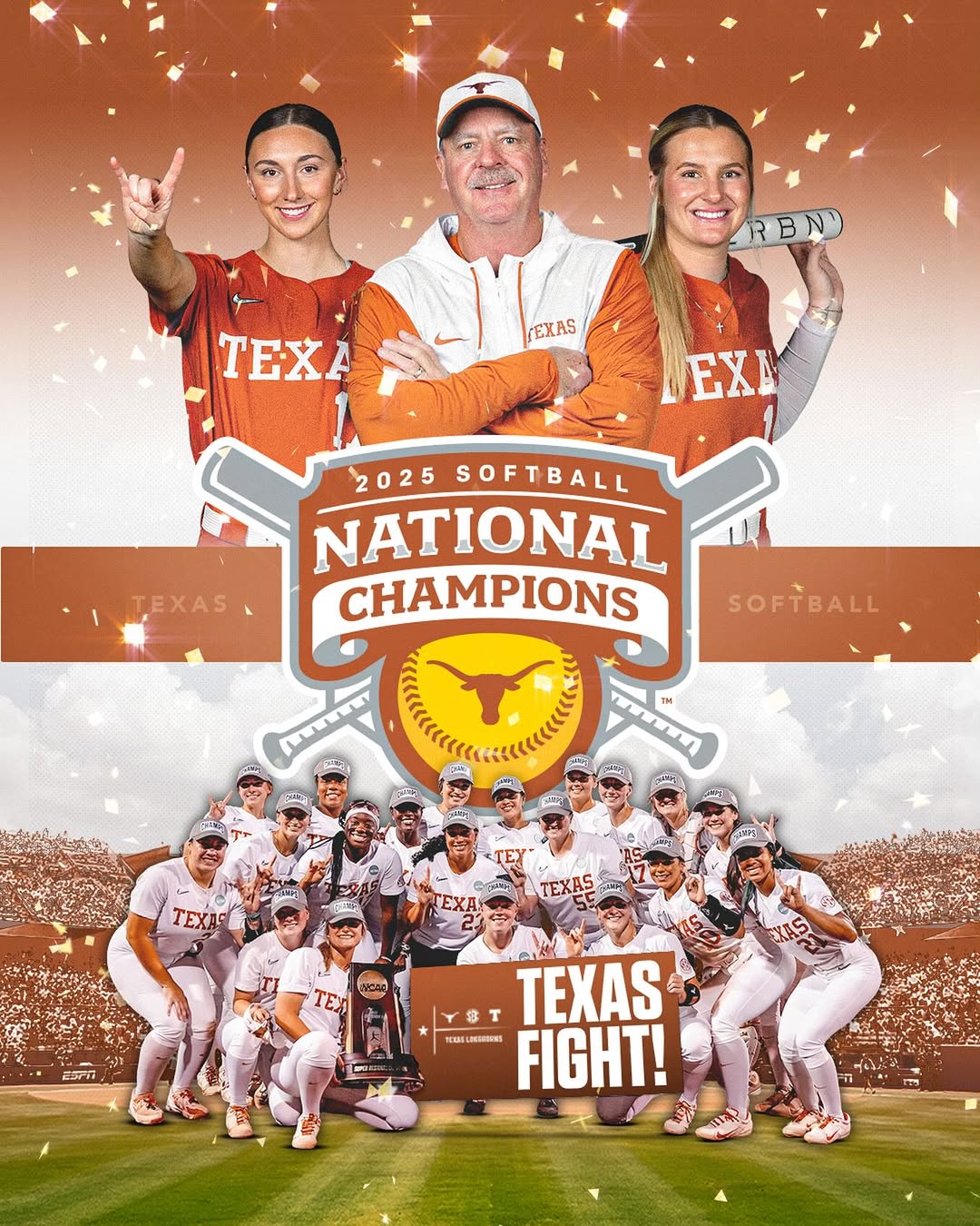 TEX Softball 2025 World Series Champions Limited Jersey - All Stitched